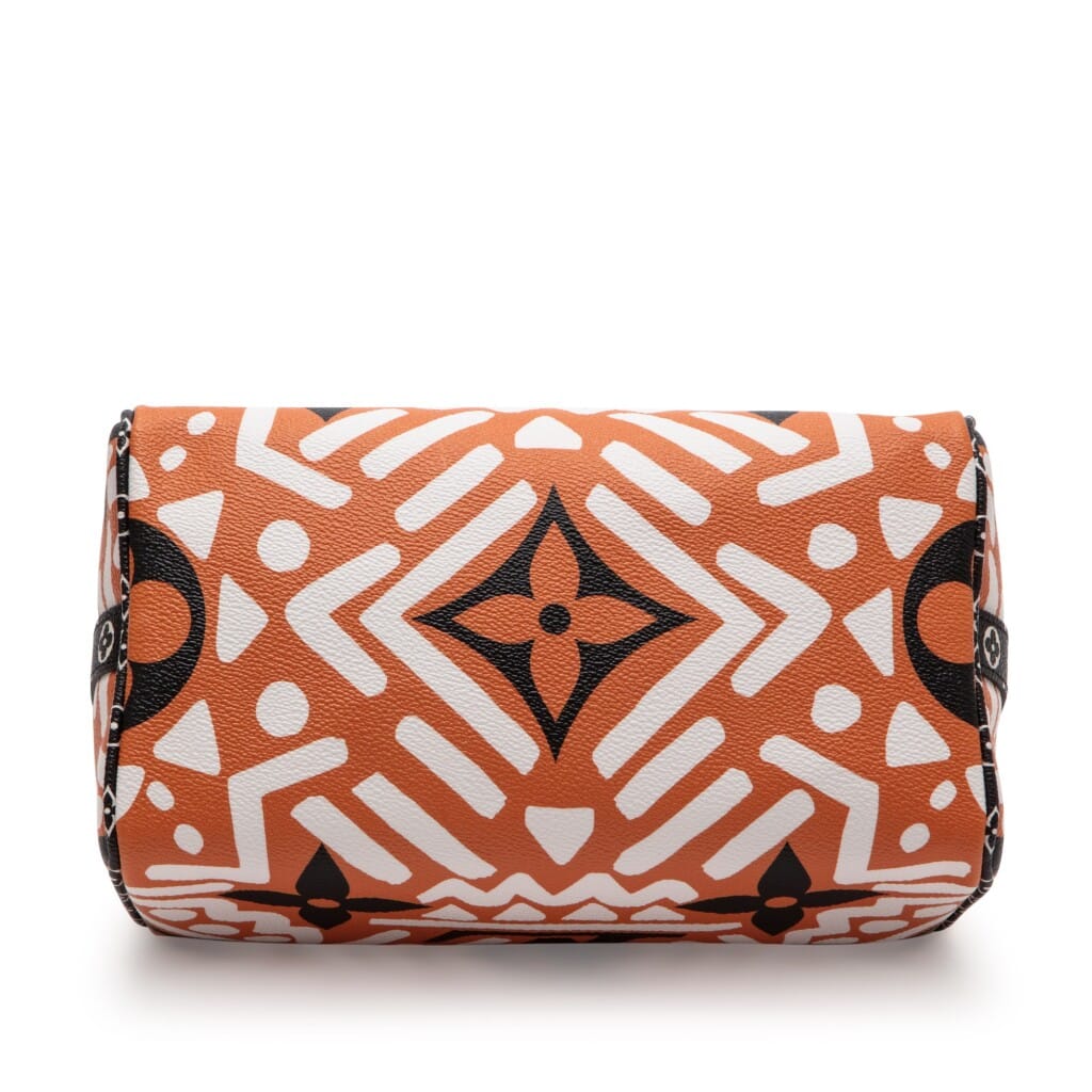 Caramel, Black, and White Giant Monogram Crafty Coated Canvas Speedy Bandoulière 25 Gold Hardware, 2020
