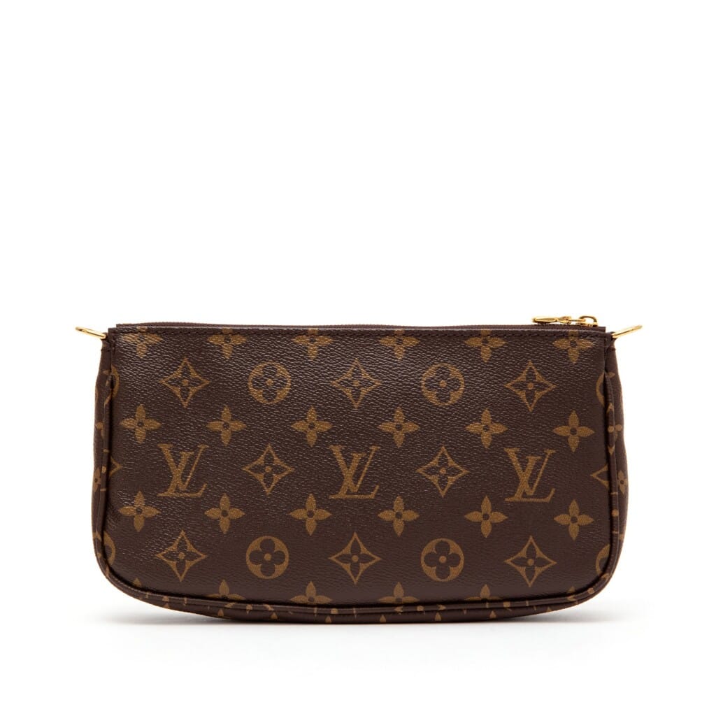 Khaki and Brown Monogram Coated Canvas Multi Pochette Accessoires Gold Hardware, 2021