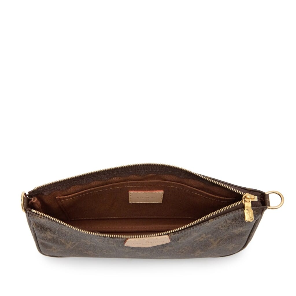 Khaki and Brown Monogram Coated Canvas Multi Pochette Accessoires Gold Hardware, 2021