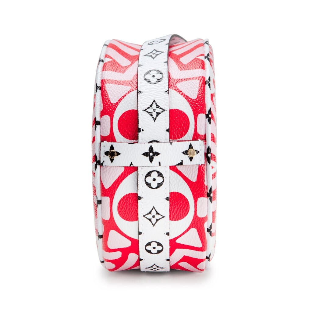 Red, White, Black, and Pink Crafty Giant Monogram Coated Canvas Boîte Chapeau Souple PM Gold Hardware, 2020