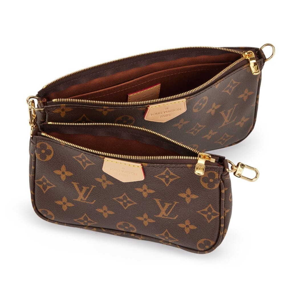 Khaki and Brown Monogram Canvas Multi Pochette Accessories Gold Hardware, 2021