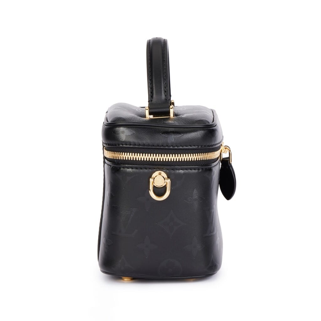 Black Monogram Ink Lambskin Vanity PM Gold Hardware, 2020