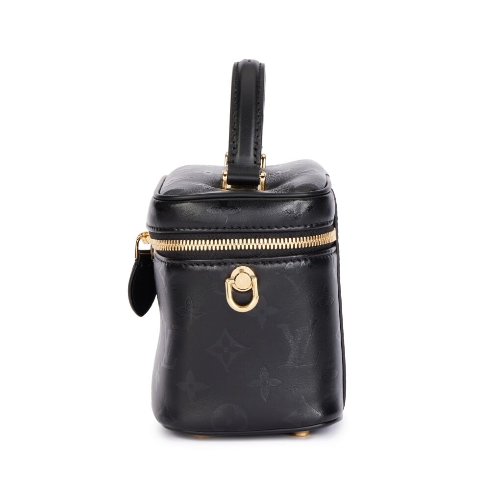Black Monogram Ink Lambskin Vanity PM Gold Hardware, 2020
