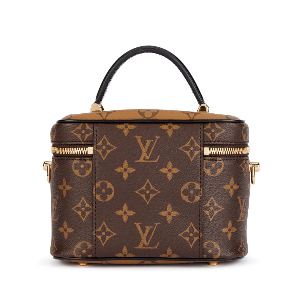 Brown Monogram and Monogram Reverse Coated Canvas Vanity PM Gold Hardware, 2020