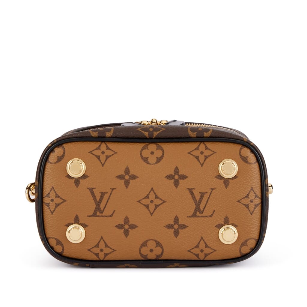Brown Monogram and Monogram Reverse Coated Canvas Vanity PM Gold Hardware, 2020