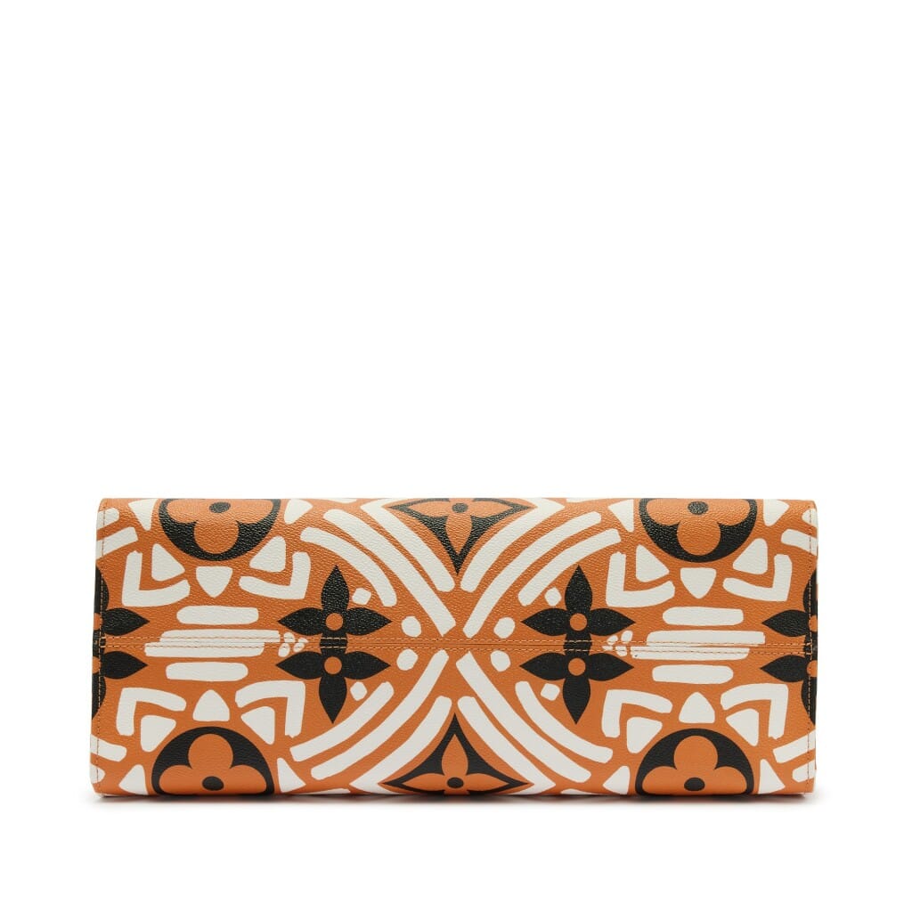 Caramel, Black, and White Giant Monogram Crafty Coated Canvas OnTheGo GM Gold Hardware, 2020