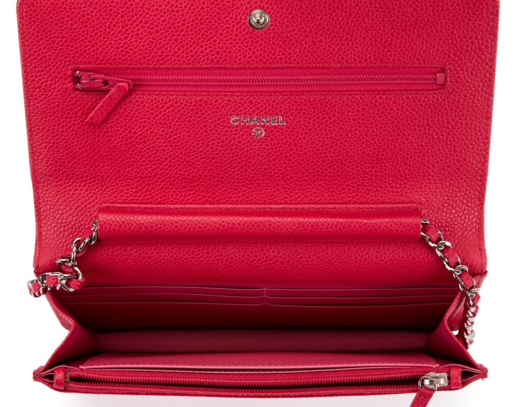 Pink Caviar Wallet on Chain Link Pink, Pink, and Silver Metal and Enamel Hardware, 2012-2013