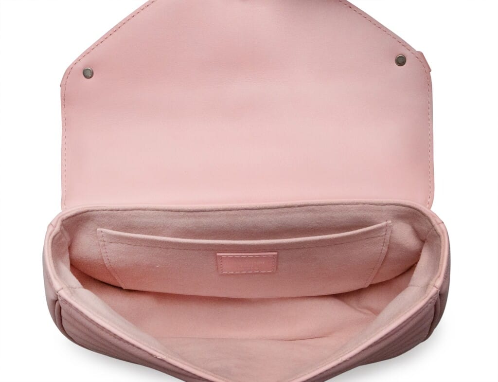 Rose Ballerine Quilted Calfskin New Wave MM Silver Hardware, 2018