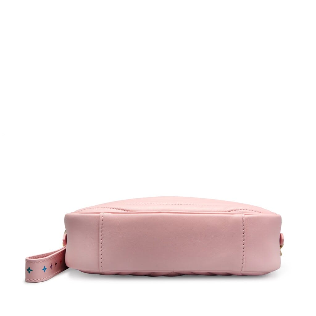 Rose Ballerine Quilted Calfskin Small New Wave Camera Bag Gold Hardware, 2018