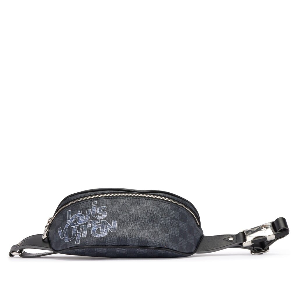 Virgil Abloh Black and Damier Graphite Coated Canvas and Calfskin Campus Bum Bag Silver Hardware, 2019