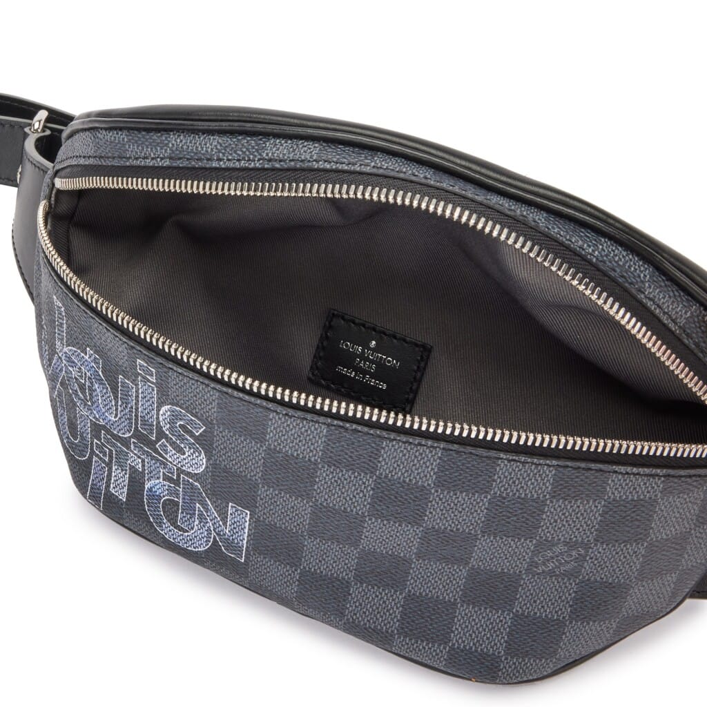 Virgil Abloh Black and Damier Graphite Coated Canvas and Calfskin Campus Bum Bag Silver Hardware, 2019