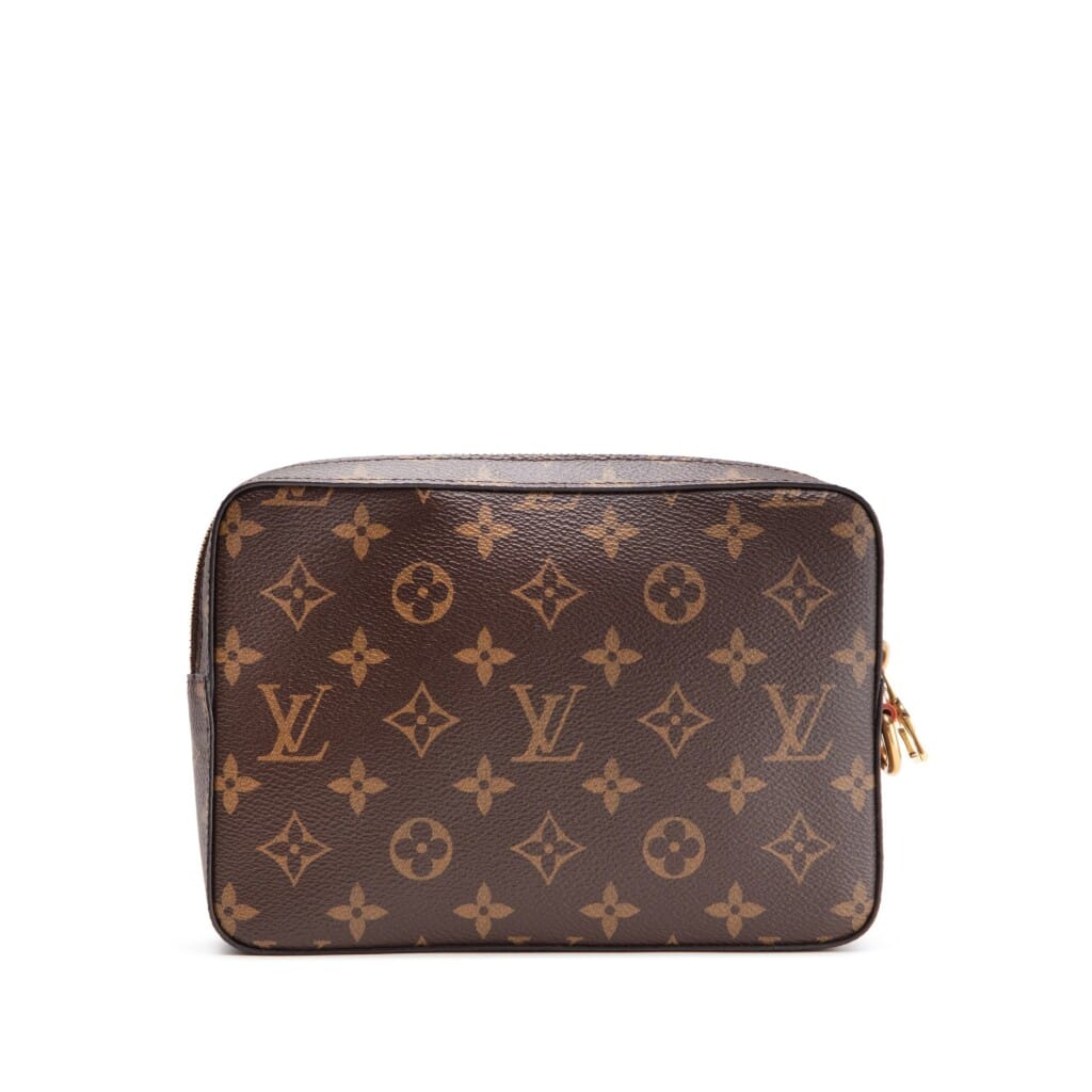Brown Monogram Coated Canvas Soft Trunk Pouch Gold Hardware, 2019