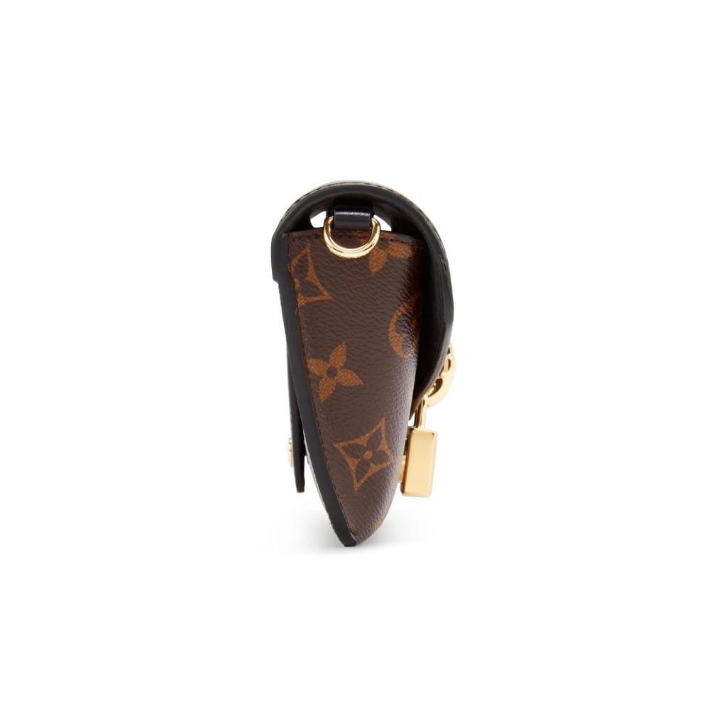 Black and Monogram Coated Canvas and Calfskin Padlock on Strap Gold Hardware, 2021