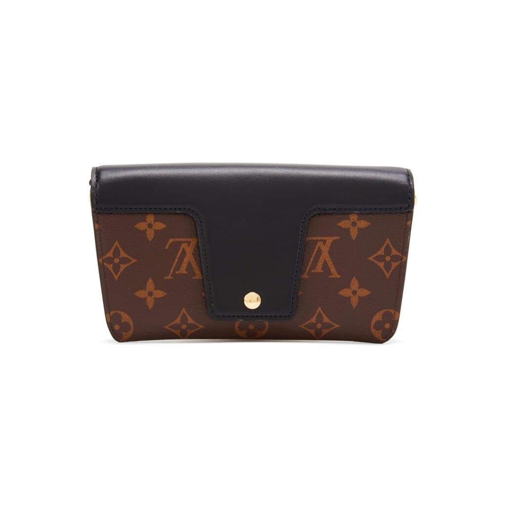 Black and Monogram Coated Canvas and Calfskin Padlock on Strap Gold Hardware, 2021