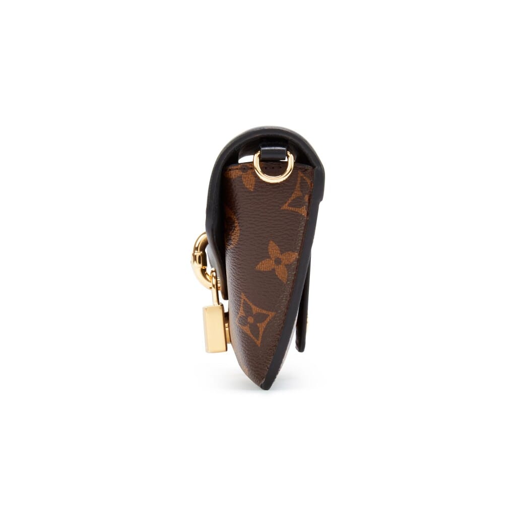 Black and Monogram Coated Canvas and Calfskin Padlock on Strap Gold Hardware, 2021