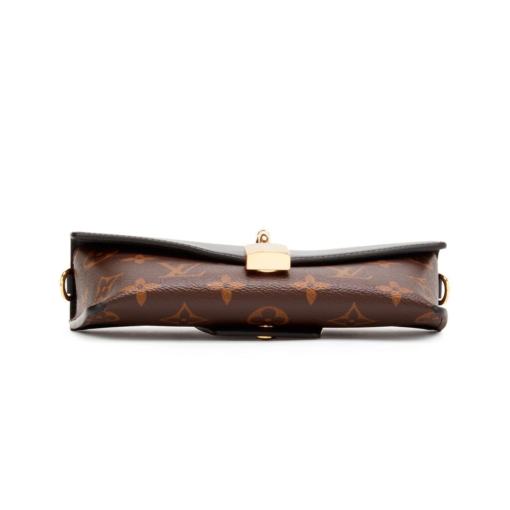 Black and Monogram Coated Canvas and Calfskin Padlock on Strap Gold Hardware, 2021