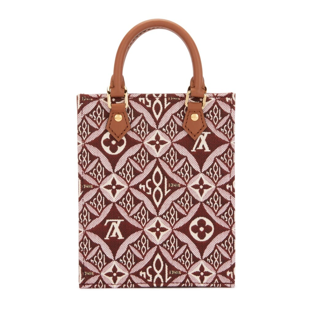 Bordeaux Monogram Jacquard Since 1854 Petit Sac Plat Gold Hardware, 2020