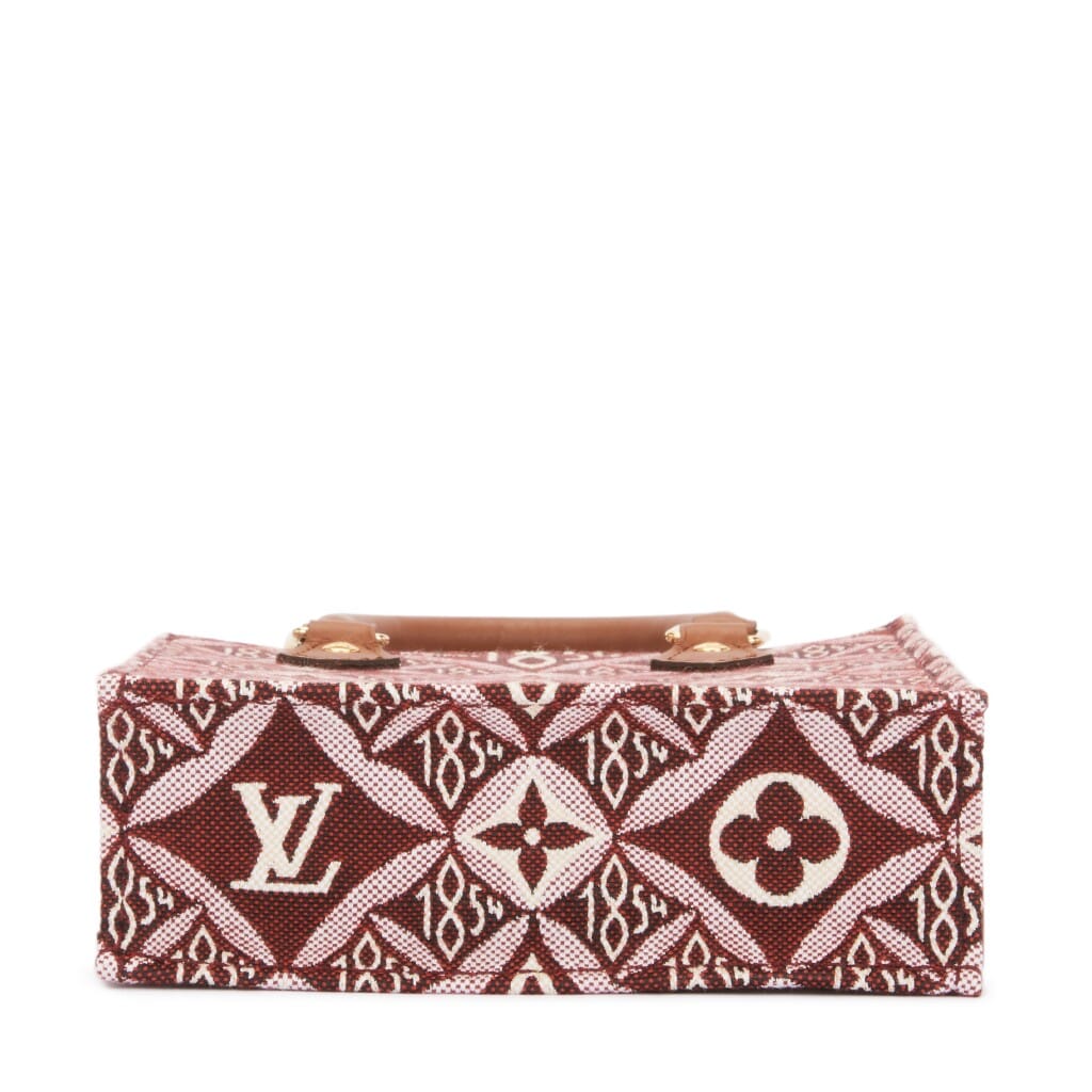 Bordeaux Monogram Jacquard Since 1854 Petit Sac Plat Gold Hardware, 2020