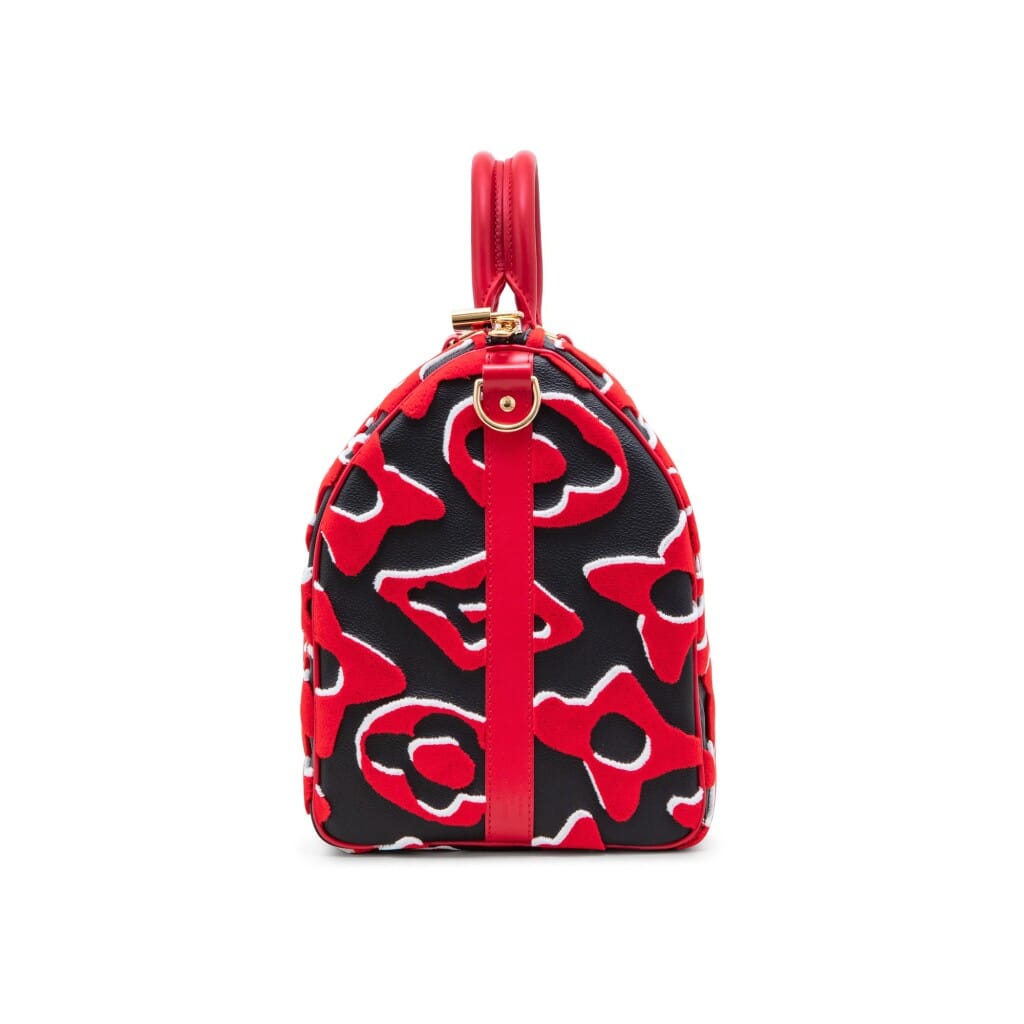 Red, White, and Black Tufted Monogram Canvas LVxUF Keepall Bandoulière 45 Gold Hardware, 2020