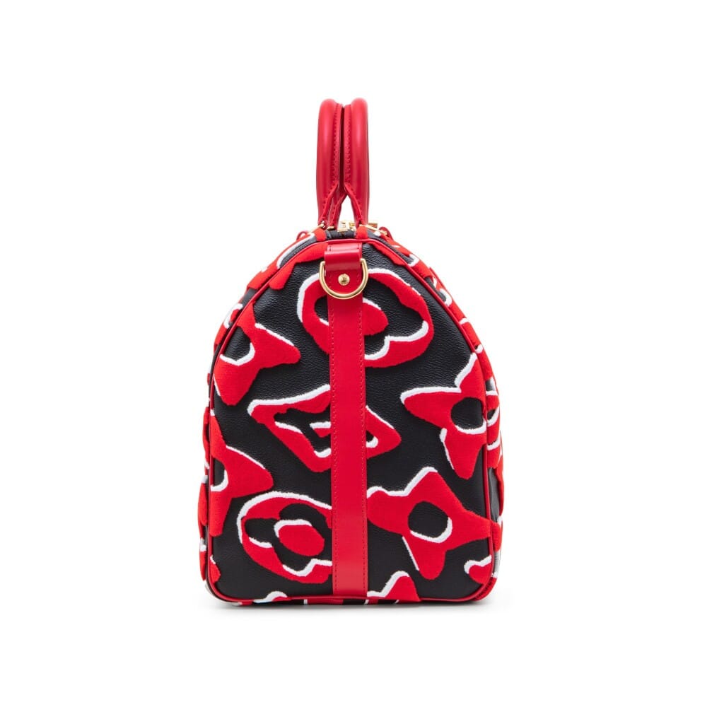 Red, White, and Black Tufted Monogram Canvas LVxUF Keepall Bandoulière 45 Gold Hardware, 2020