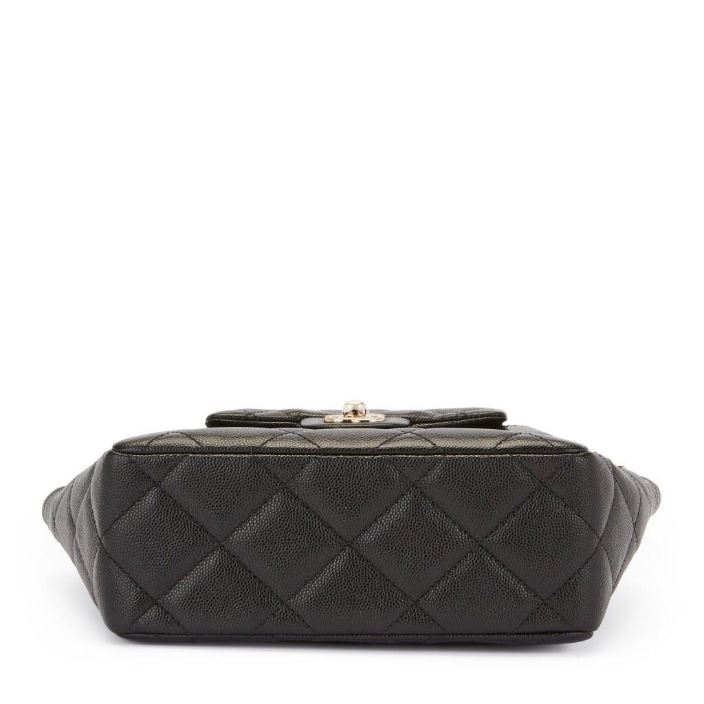 Black Quilted Grained Calfskin Bucket Bag Gold Hardware, 2021