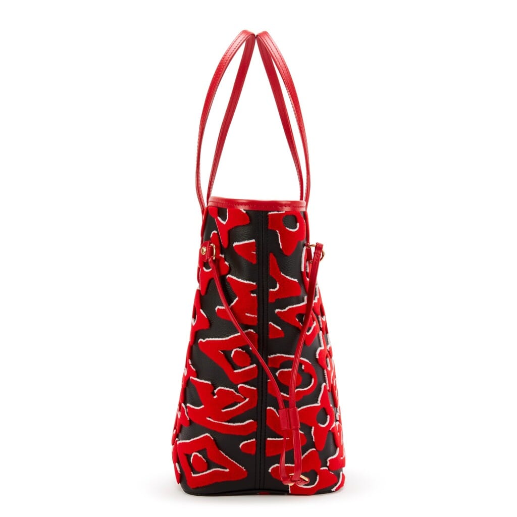 Red, White, and Black Tufted Monogram Canvas LVxUF Neverfull MM Gold Hardware, 2020