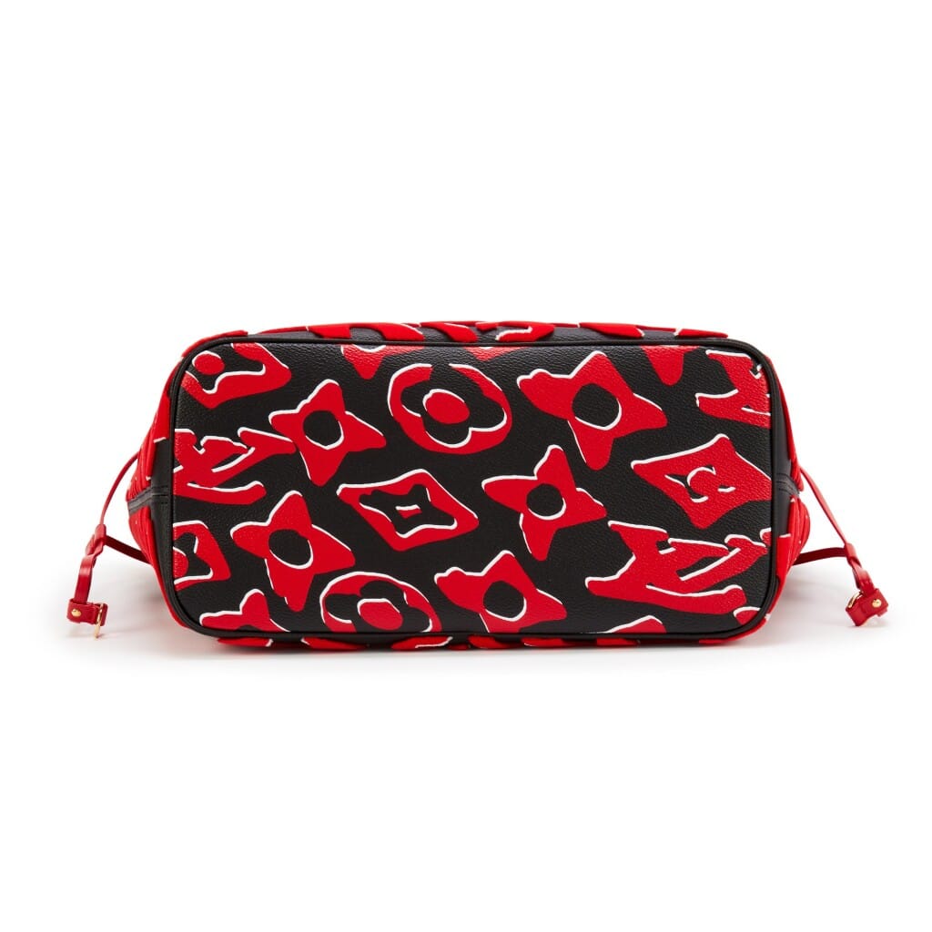 Red, White, and Black Tufted Monogram Canvas LVxUF Neverfull MM Gold Hardware, 2020