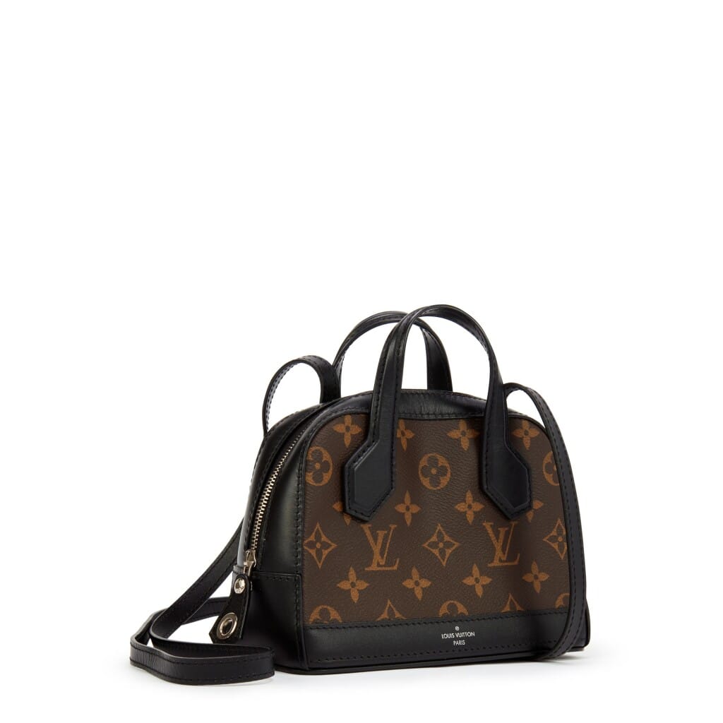 Black and Brown Monogram Coated Canvas and Calfskin Nano Dora Silver Hardware, 2016