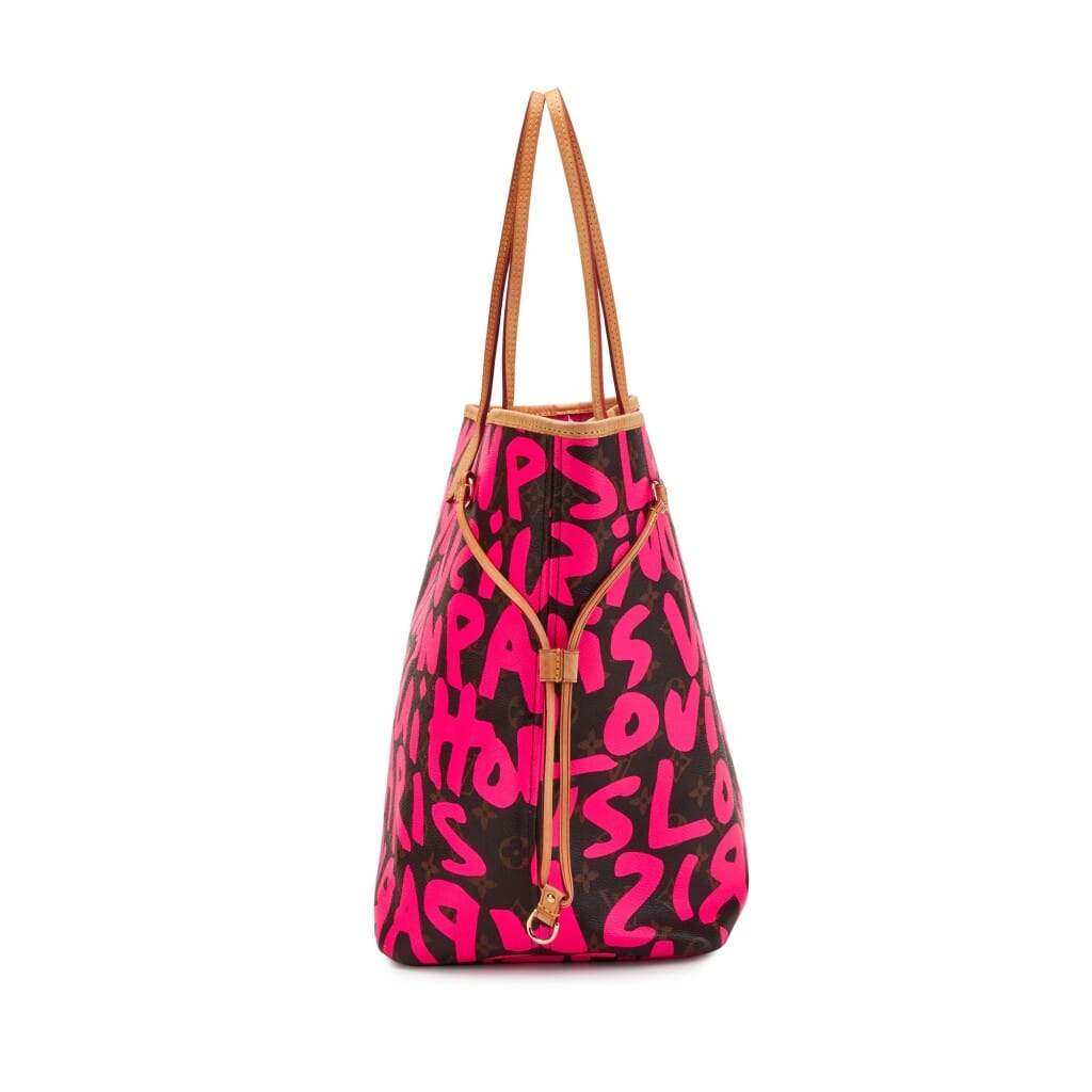 Stephen Sprouse Pink Monogram Graffiti Coated Canvas Neverfull GM Gold Hardware, 2009