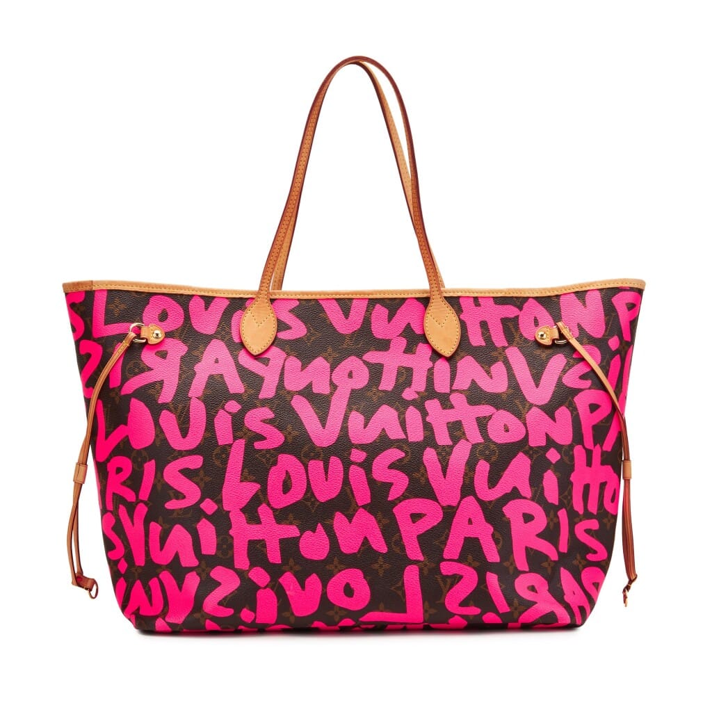 Stephen Sprouse Pink Monogram Graffiti Coated Canvas Neverfull GM Gold Hardware, 2009