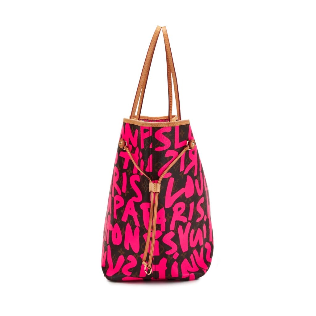 Stephen Sprouse Pink Monogram Graffiti Coated Canvas Neverfull GM Gold Hardware, 2009