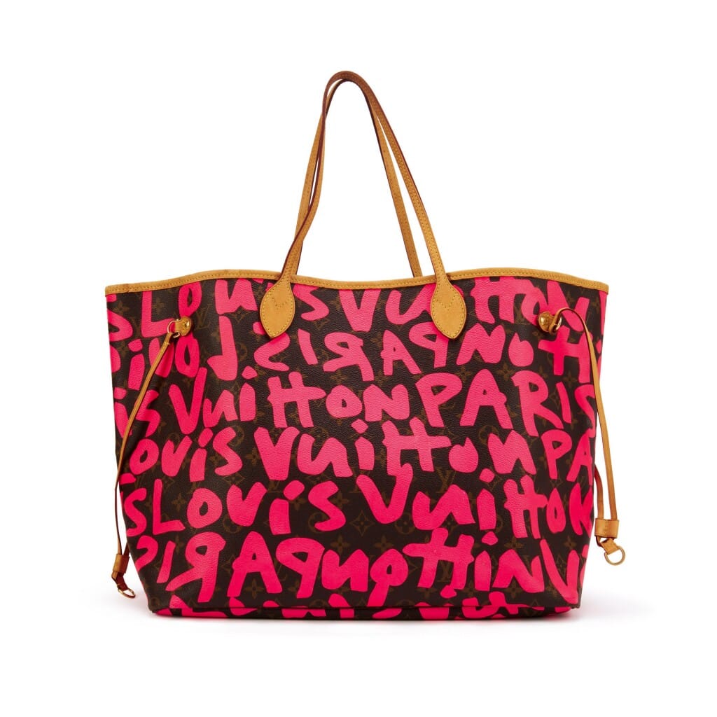 Stephen Sprouse Pink Monogram Graffiti Coated Canvas Neverfull GM Gold Hardware, 2009