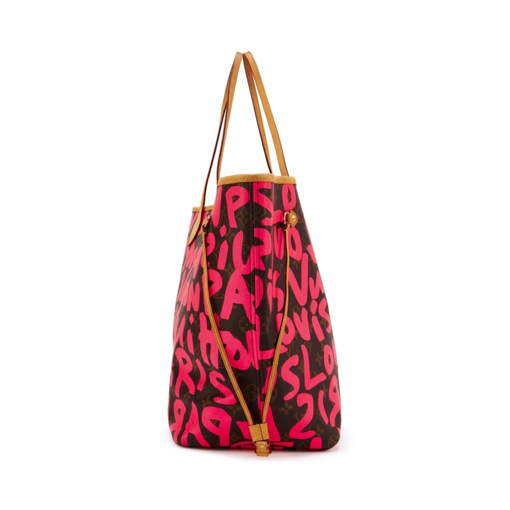 Stephen Sprouse Pink Monogram Graffiti Coated Canvas Neverfull GM Gold Hardware, 2009