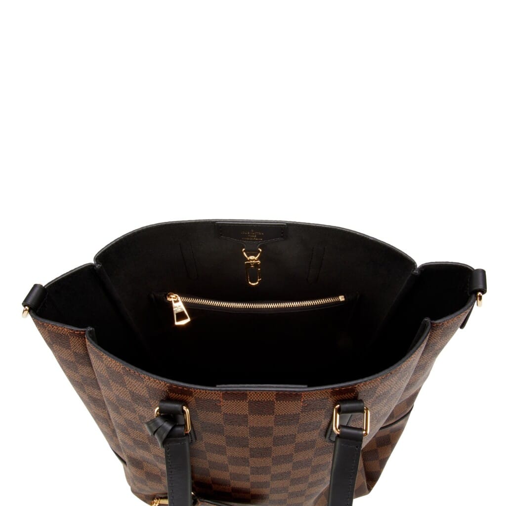 Damier Ebene Coated Canvas Belmont MM Gold Hardware, 2021