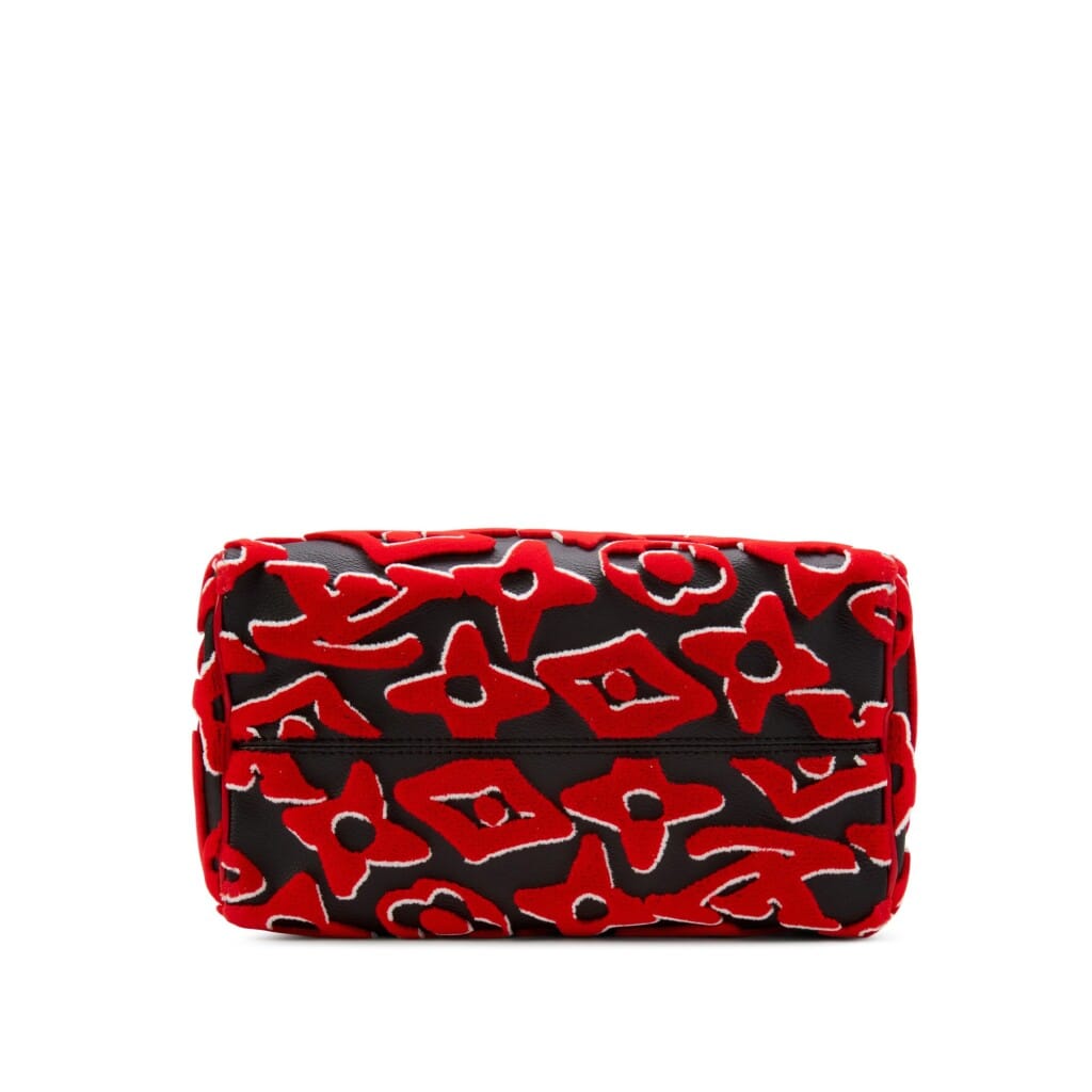 Red, White, and Black Tufted Monogram Canvas LVxUF Speedy Bandoulière 25 Gold Hardware, 2020