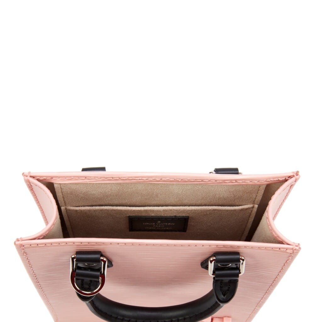 Rose Ballerine and Black Epi Petite Sac Plat Silver Hardware, 2020