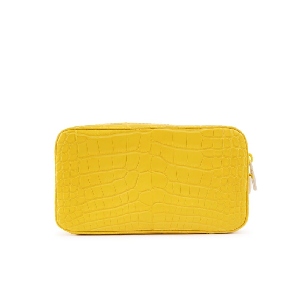 Virgil Abloh Yellow Matte Alligator Pochette Volga Matte White Hardware, 2018