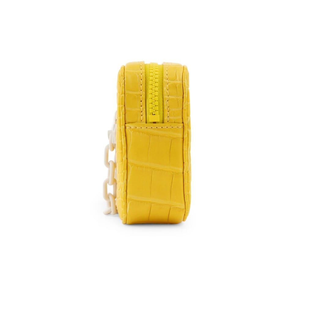 Virgil Abloh Yellow Matte Alligator Pochette Volga Matte White Hardware, 2018