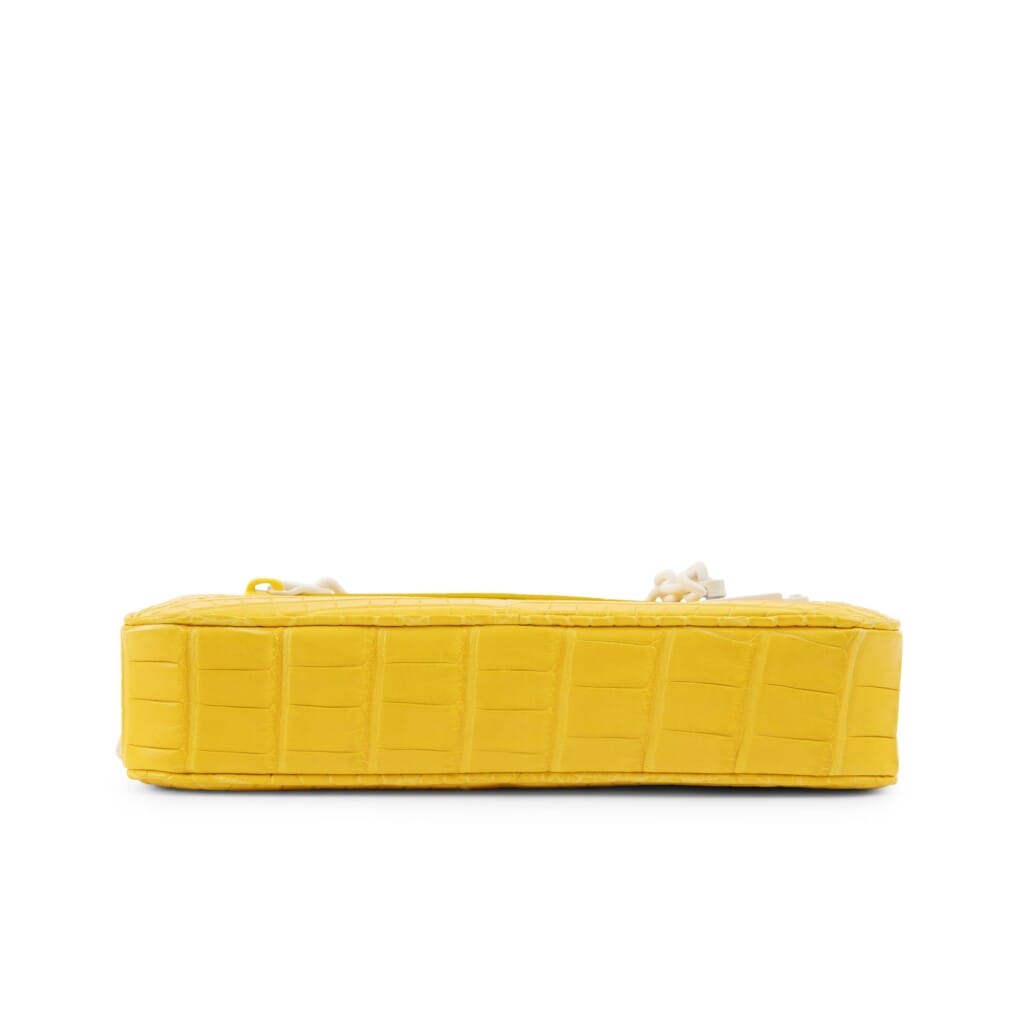 Virgil Abloh Yellow Matte Alligator Pochette Volga Matte White Hardware, 2018