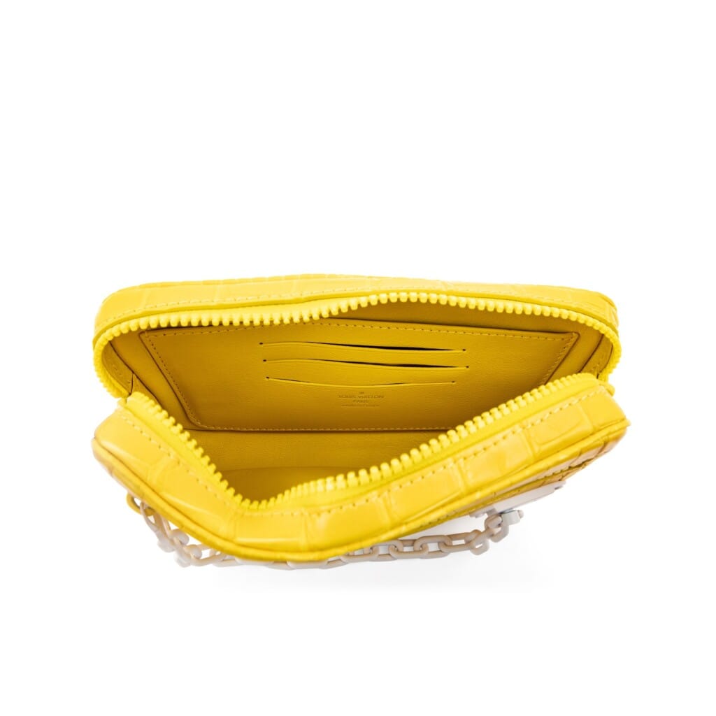 Virgil Abloh Yellow Matte Alligator Pochette Volga Matte White Hardware, 2018