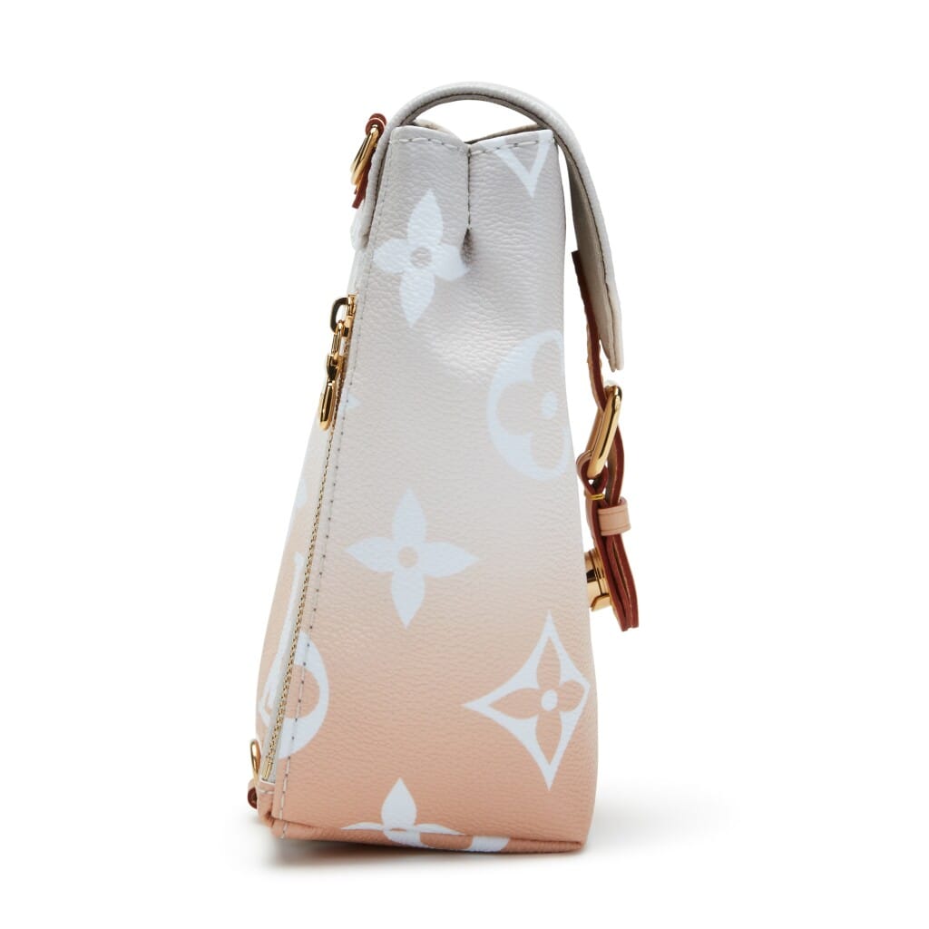 Mist Gray Giant Monogram Coated Canvas By The Pool Backpack Tiny Gold Hardware