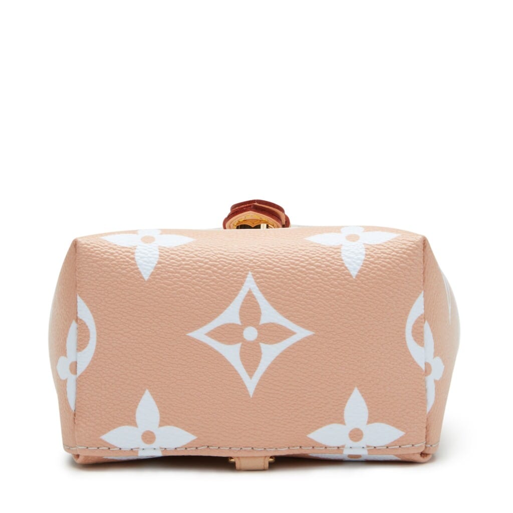 Mist Gray Giant Monogram Coated Canvas By The Pool Backpack Tiny Gold Hardware