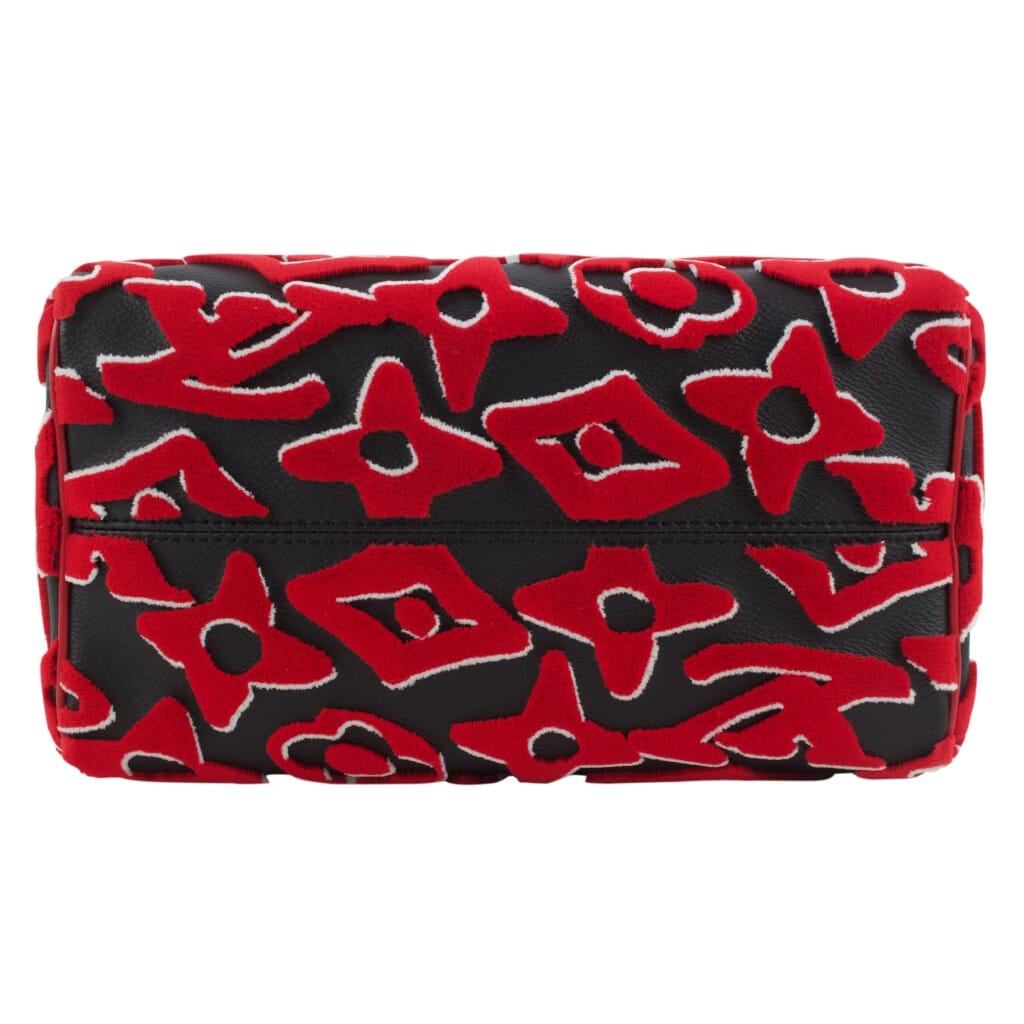 Black and Red Tufted Monogram Canvas Speedy Bandoulière 25 and Strap with Gold Tone Hardware