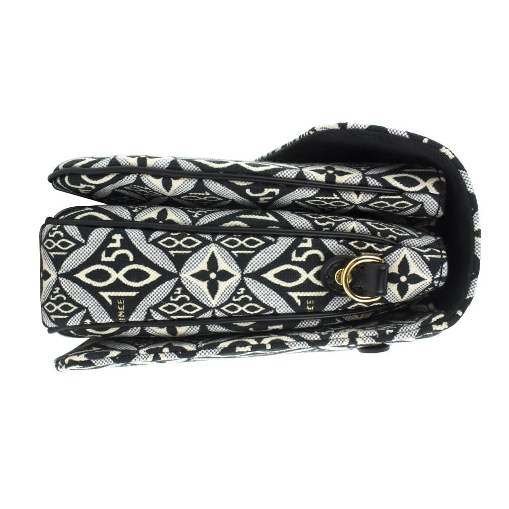 Black Since 1854 Jacquard Textile Pochette Metis Gold Tone Hardware