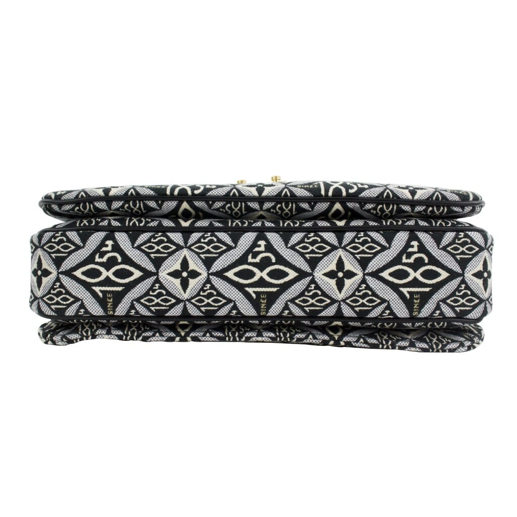 Black Since 1854 Jacquard Textile Pochette Metis Gold Tone Hardware