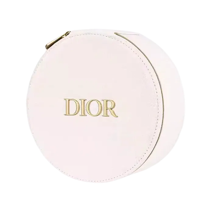 DIOR Beauty Vanity Case Round Makeup Bag With Mirror - White