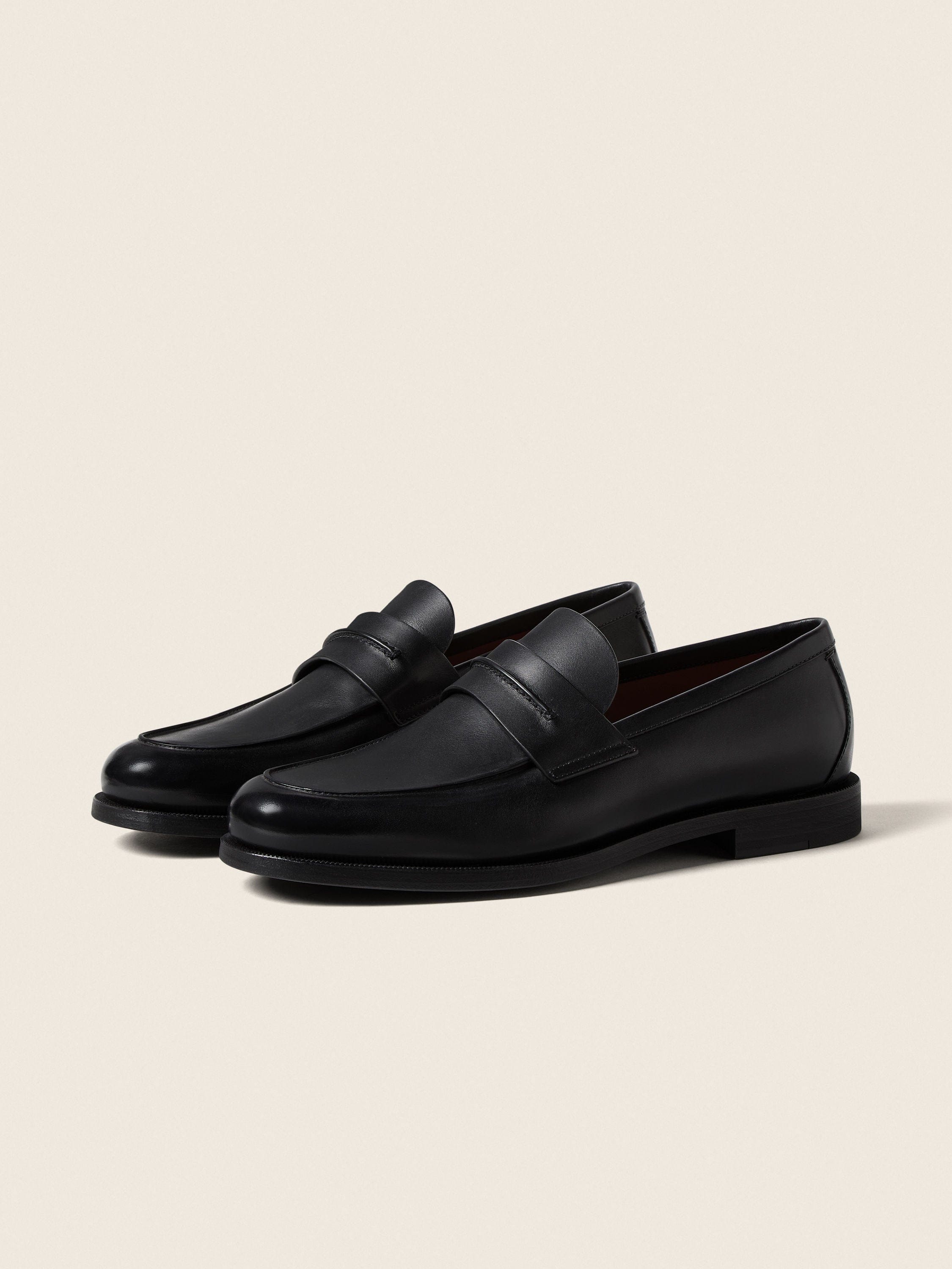 Zegna Black Leather Mocassin Corso Loafers