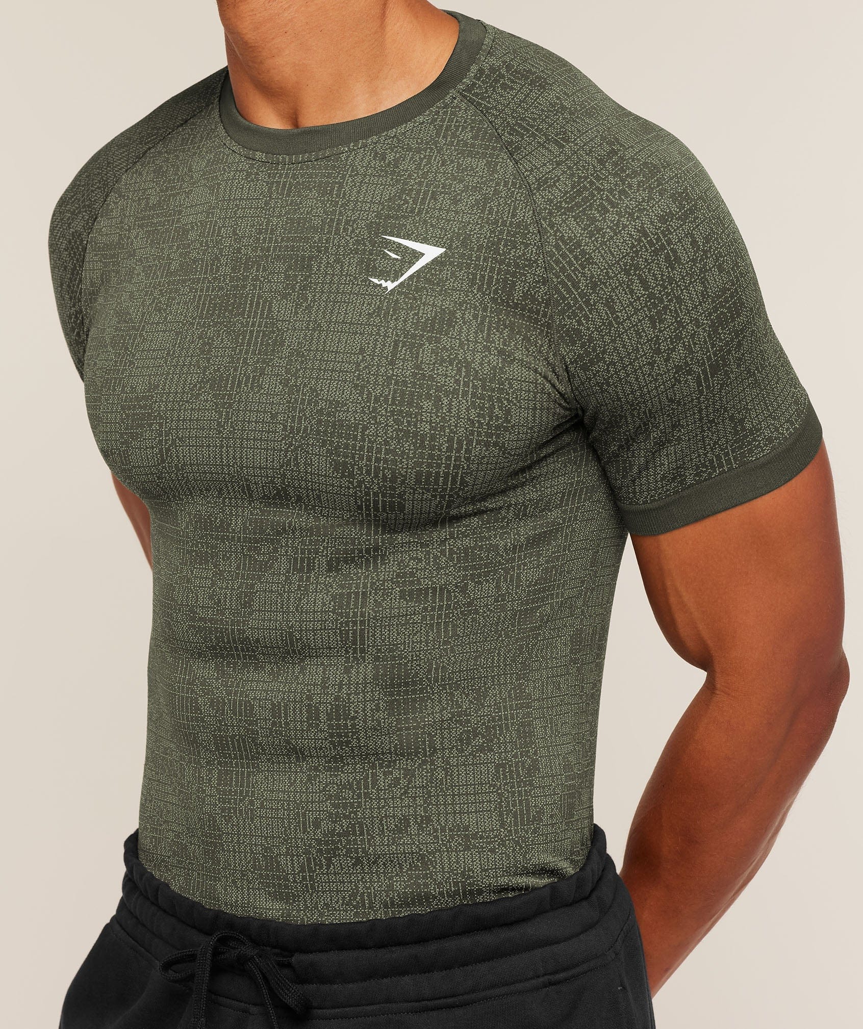 Gymshark Geo Seamless Grid T-Shirt Force Blue