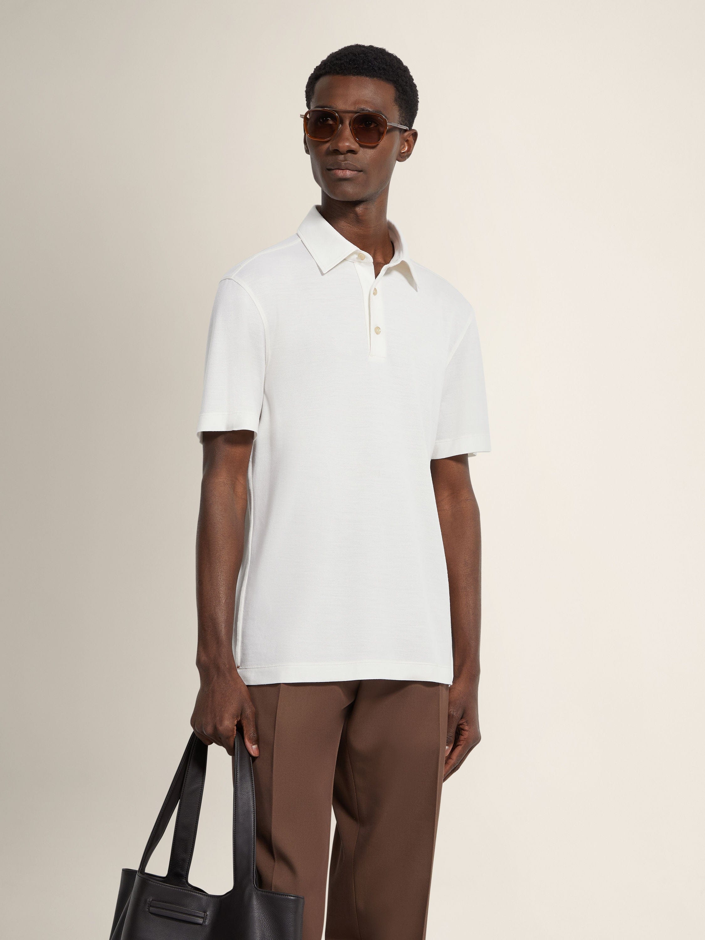 Zegna White Vellus Aureum Polo Shirt
