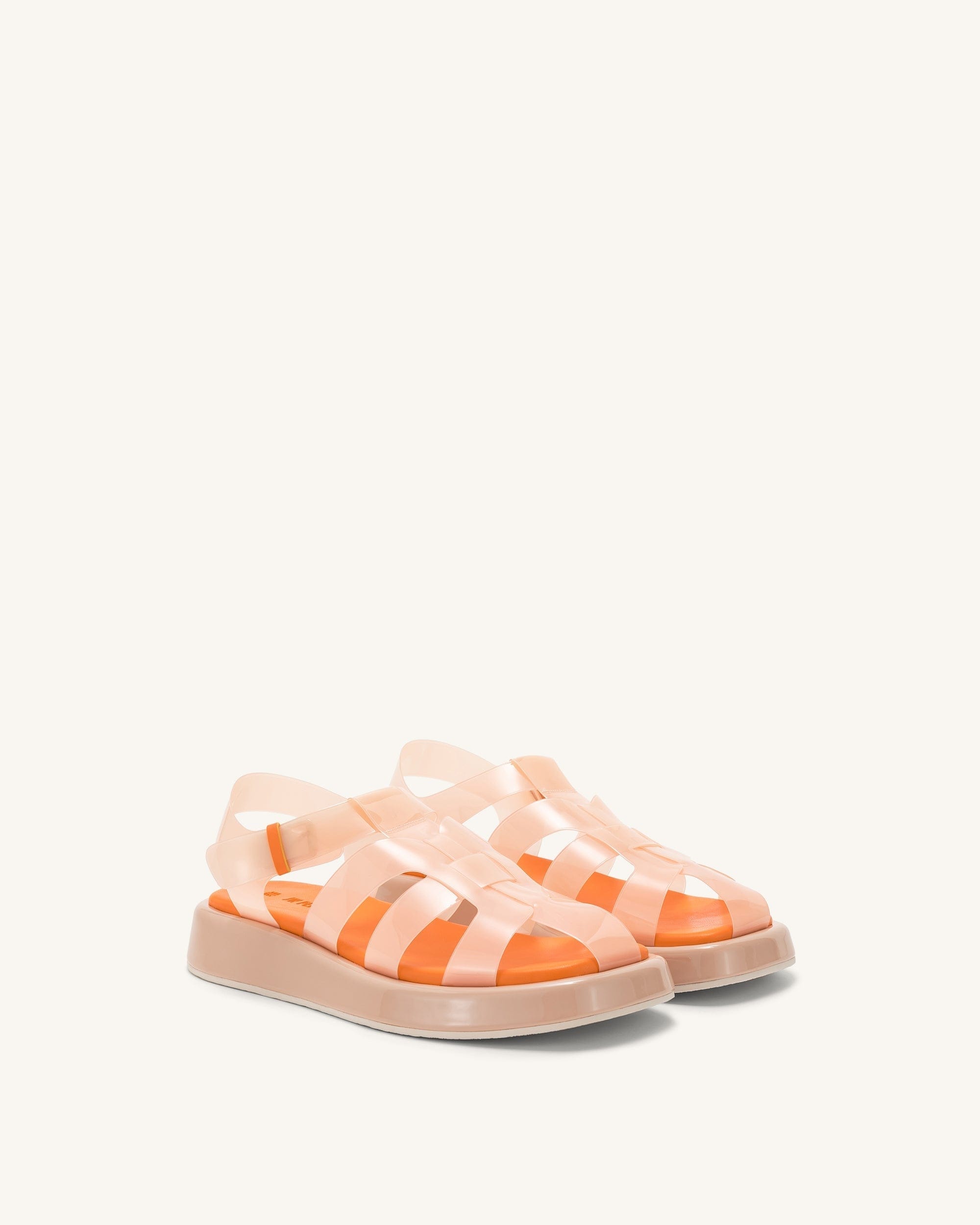 Jw Pei Piper Platform Sandal Beige & Orange
